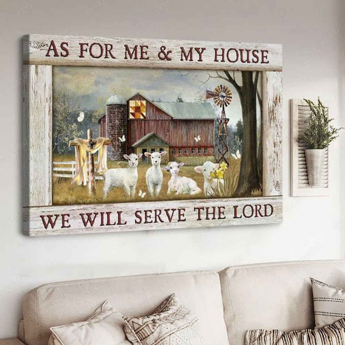 As For Me And My House We Still Serve The Lord, God Cross, Lamb Poster Poster and Canvas