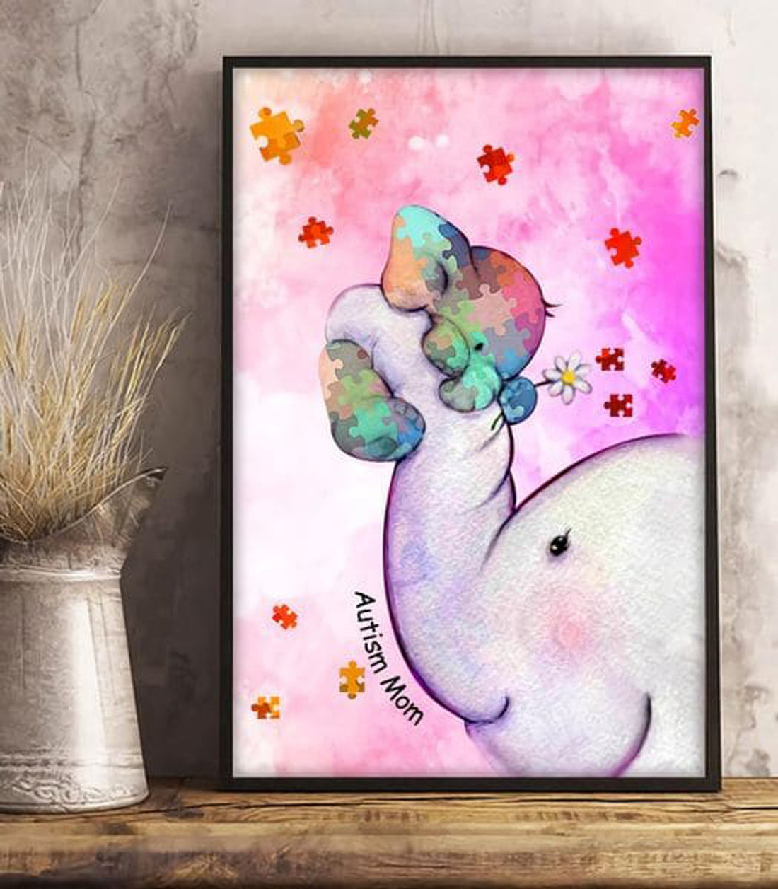 Aurism Mom, Autism Elephant, Autism Poster Poster and Canvas