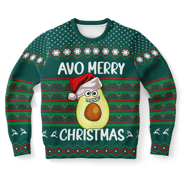 FUNSTUFFPRINT Avo Merry Christmas Ugly Christmas Sweater, Christmas Sweater, Ugly Sweater, Funny Xmas Sweaters Ugly Sweater
