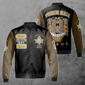 Freemasonry Prince Hall, Masonic Medieval Custom Name, Lodge Name Unisex Bomber Jacket S-5XL