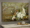 Baby Flower Hummingbird Just Breathe Jesus Canvas Wall Art - Christian Poster - Religious Wall Decor