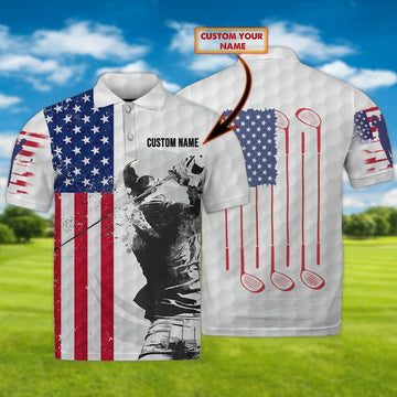 FUNSTUFFPRINT Golf NBTT - Golf Player - Personalized Name 3D Polo Shirt