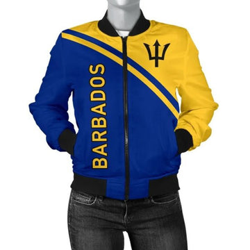 FUNSTUFFPRINT Barbados Women's Bomber Jacket - Curve Version - 3D Bomber Jacket