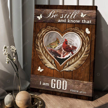 Be Still And Know That I Am God, Cardinal Bird Poster Poster and Canvas