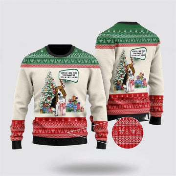 FUNSTUFFPRINT Beagle Dog Ugly Christmas Sweater – Dog Lover Christmas Sweater Ugly Sweater