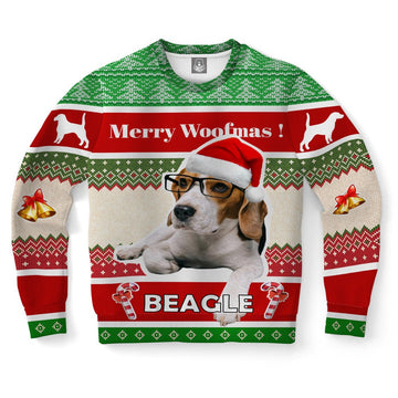 FUNSTUFFPRINT Beagle Dog Ugly Christmas Sweater, Christmas Sweater, Ugly Sweater, Funny Xmas Sweaters Ugly Sweater