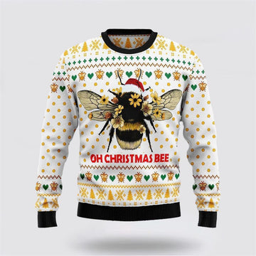 FUNSTUFFPRINT Bee Merry Christmas Ugly Christmas Sweater Gift – Sweater Gifts For Pet Lover Ugly Sweater