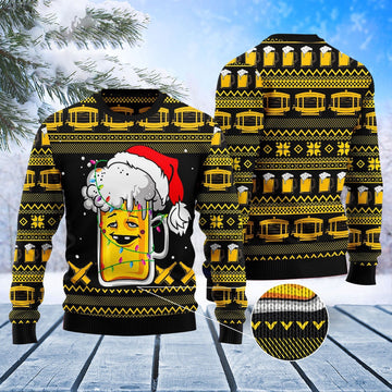 FUNSTUFFPRINT Beer Xmas Ugly Christmas Sweater, Christmas Sweater, Ugly Sweater, Funny Xmas Sweaters Ugly Sweater