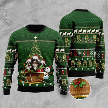 FUNSTUFFPRINT Bernese Mountain Dog Group Xmas Ugly Christmas Sweater, Dog Ugly Christmas Sweater, Ugly Dog Sweaters Ugly Sweater