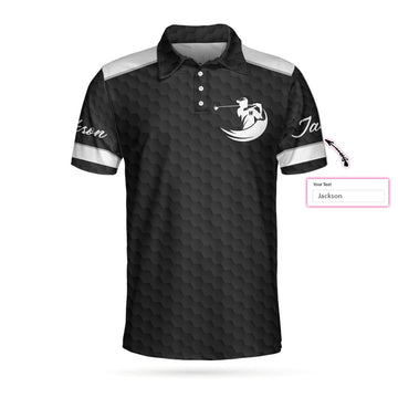 Custom Best Papa By Par Black Golf Pattern Custom Men Polo Shirt, Personalized Polo Shirt, Best Golf Shirt For Men