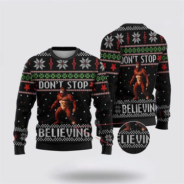 FUNSTUFFPRINT Bigfoot Don’t Stop Ugly Christmas Sweater – Best Gift For Christmas Ugly Sweater
