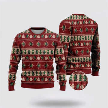 FUNSTUFFPRINT Bigfoot Sasquatch Ugly Christmas Sweater – Best Gift For Christmas Ugly Sweater