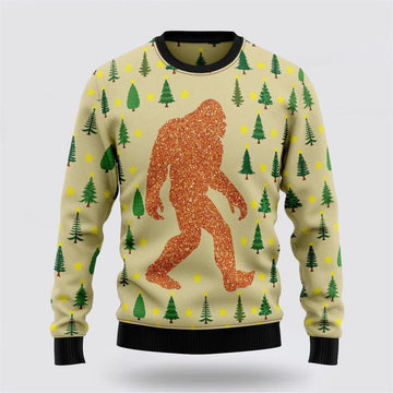FUNSTUFFPRINT Bigfoot Sasquatch Ugly Christmas Sweater – Gifts For Bigfoot Lovers Ugly Sweater