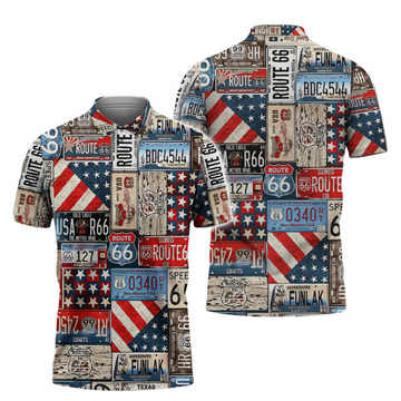 Biker Polo Shirt Route 66 Challenge For Bikers Polo Shirt