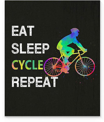Biking Poster, Eat Sleep Cycle Repeat Poster and Canvas