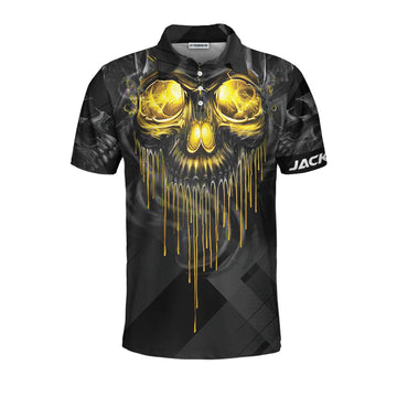 Custom Men Polo Shirt - Billiards Pool Player Skull Custom Polo Shirt, Skull Billiards Shirt For Billiards Players, Personalized Billiards Gift