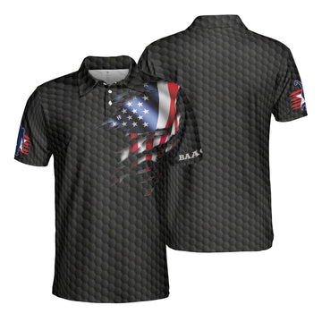 Custom Men Polo Shirt - Black American Flag Bowling Custom Polo Shirt - Best Shirt For Men