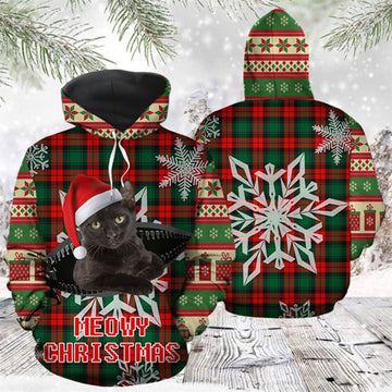 FUNSTUFFPRINT 3D Black Cat Meowy Christmas 2 All Over 3D Hoodie and Zip Hoodie