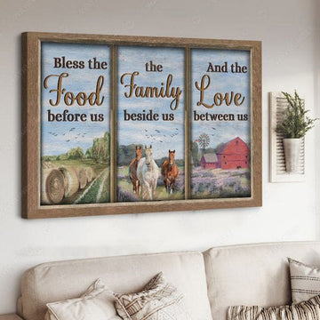 Bless The Food Before Us The Family Beside Us And The Love Between Us, Horse Poster Poster and Canvas