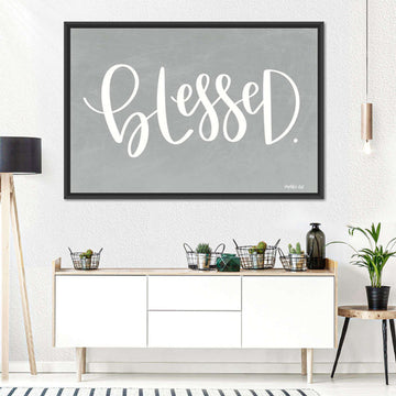 Blessed White Wall Art Canvas - Christian Canvas Wall Art - Religious Wall Art Canvas