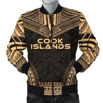 FUNSTUFFPRINT Bomber Jacket Cook Islands Polynesian Chief - Gold Version - 3D Bomber Jacket