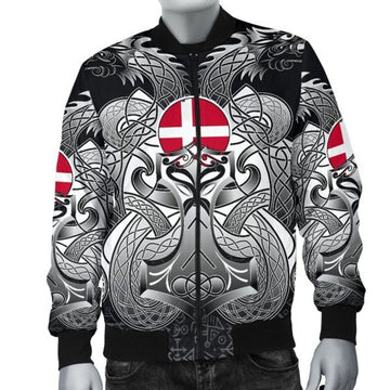 FUNSTUFFPRINT Bomber Jacket - Denmark Mjolnir and Double Dragon 3D Bomber Jacket