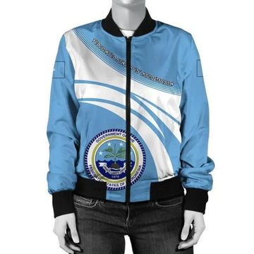 FUNSTUFFPRINT Bomber Jacket Federated States of Micronesia Coat Of Arms WoCricket 3D Bomber Jacket