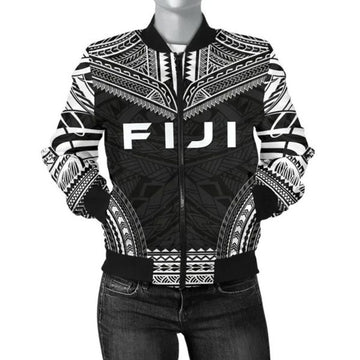 FUNSTUFFPRINT Bomber Jacket Fiji Polynesian Chief - Black Version 3D Bomber Jacket