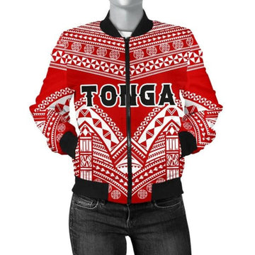 FUNSTUFFPRINT Bomber Jacket Tonga Polynesian Tribal Pattern 3D Bomber Jacket