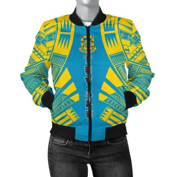 FUNSTUFFPRINT Bomber Jacket Tuvalu Polynesian Tattoo Flag 3D Bomber Jacket