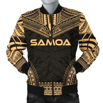 FUNSTUFFPRINT Bomber Jacketamoa Polynesian Chief - Gold Version 3D Bomber Jacket