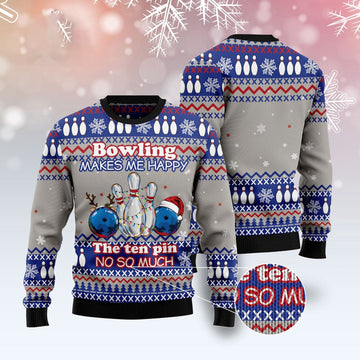 FUNSTUFFPRINT Bowling Merry Christmas Ugly Christmas Sweater, Christmas Sweater, Ugly Sweater, Funny Xmas Sweaters Ugly Sweater