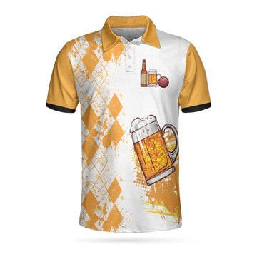 Bowling Men Polo Shirt - Argyle Pattern Beer Polo Shirt, Bowling Shirt For Men - Perfect Gift For Friend, Family, Bowling Lovers