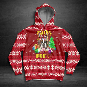 FUNSTUFFPRINT 3D Boxer Too Cute All Over 3D Hoodie and Zip Hoodie