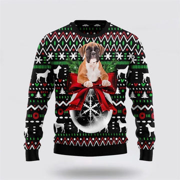 FUNSTUFFPRINT Boxer Xmas Ball Ugly Christmas Sweater For Men And Women, Gift For Christmas, Best Winter Christmas Outfit Ugly Sweater