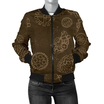 FUNSTUFFPRINT Brain Thinking Pattern Print Women Casual 3D Bomber Jacket