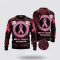 FUNSTUFFPRINT Breast Cancer Awareness Ugly Christmas Sweater – Christmas Gifts For Survivors Ugly  Sweater