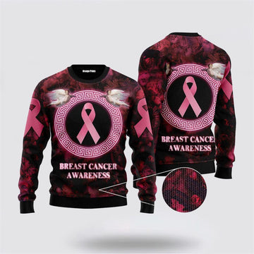 FUNSTUFFPRINT Breast Cancer Awareness Ugly Christmas Sweater – Christmas Gifts For Survivors Ugly  Sweater