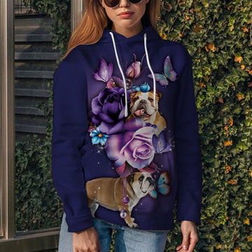 FUNSTUFFPRINT 3D Bulldog Magical All Over 3D Hoodie and Zip Hoodie
