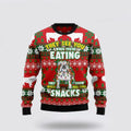 FUNSTUFFPRINT Bulldog Snacks Ugly Christmas Sweater – Pet Lover Christmas Sweater Ugly  Sweater
