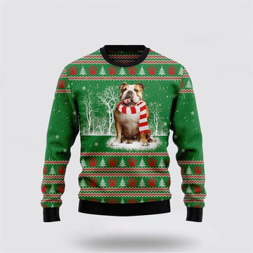 FUNSTUFFPRINT Bulldog True Friend Ugly Christmas Sweater For Men And Women, Gift For Christmas, Best Winter Christmas Outfit Outfit Ugly Sweater