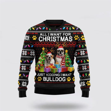 FUNSTUFFPRINT Bulldogs Ugly Christmas Sweater For Men And Women, Gift For Christmas, Best Winter Christmas Outfit Ugly Sweater