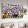 Bunny Lover, God Says You Are Special Lovely Precious Strong, Poster Decor Poster and Canvas
