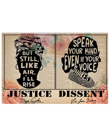 But Still Like Air I’ll Rise Speak Your Mind Even If Your Voice Shakes Poster and Canvas