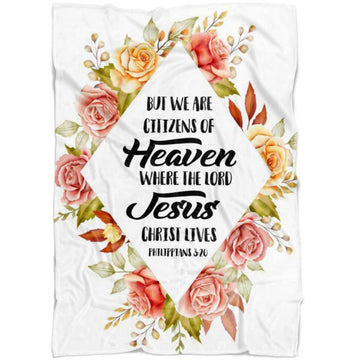 FUNSTUFFPRINT But We Are Citizens Of Heaven Philippians 320 Fleece Blanket - Christian Blanket - Bible Verse Blanket