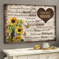 Butterflies And Sunflower I Can Only Imagine Heart Canvas Wall Art - Christian Poster - Religious Wall Decor