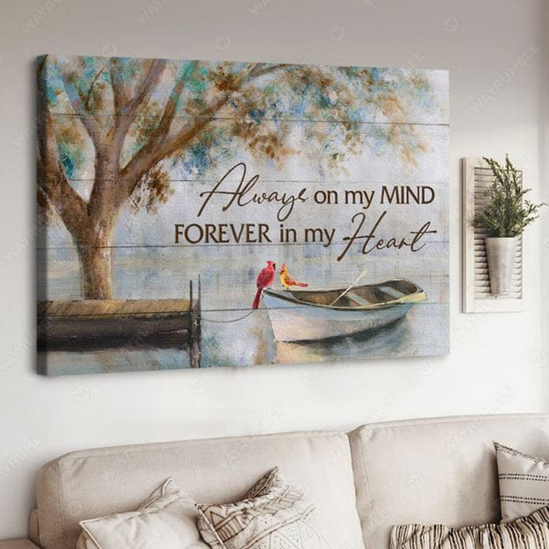 Cardinal Bird, Always On My Mind Forever In My Heart Poster and Canvas
