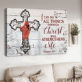 Cardinal Bird, I Can Do All Things Through Christ Who Strengthens Me Poster and Canvas