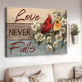 Cardinal Bird, Love Never Fails Poster and Canvas