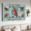 Cardinal Bird, Poster Decor, Wall Poster, Cardinals Appear When Angels Are near Poster and Canvas
